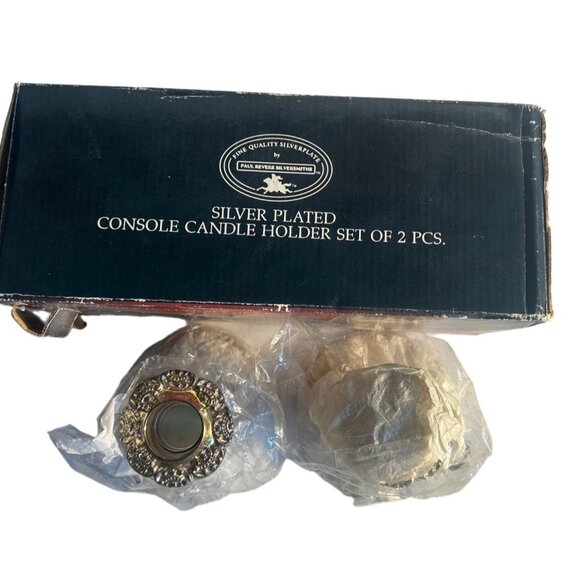 Godinger Silver Plated Candle Holder Set Of 2 NWB - Picture 3 of 7